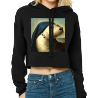 A Sea Otter With A Pearl Earring Vermeer Funny Art Cropped Hoodie | Artistshot