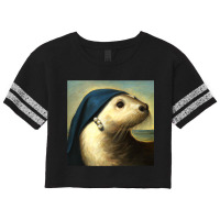 A Sea Otter With A Pearl Earring Vermeer Funny Art Scorecard Crop Tee | Artistshot