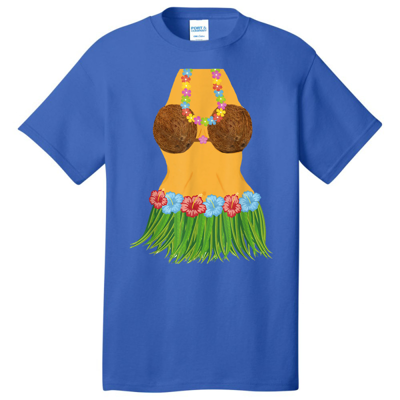 Hula Dancer Shirt Lei Flowers Coconut Bra Grass Skirt Basic T-shirt | Artistshot