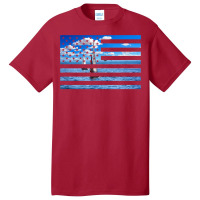 Sail Boats On American Flag  Usa Sailing  Sailor T Shirt Basic T-shirt | Artistshot