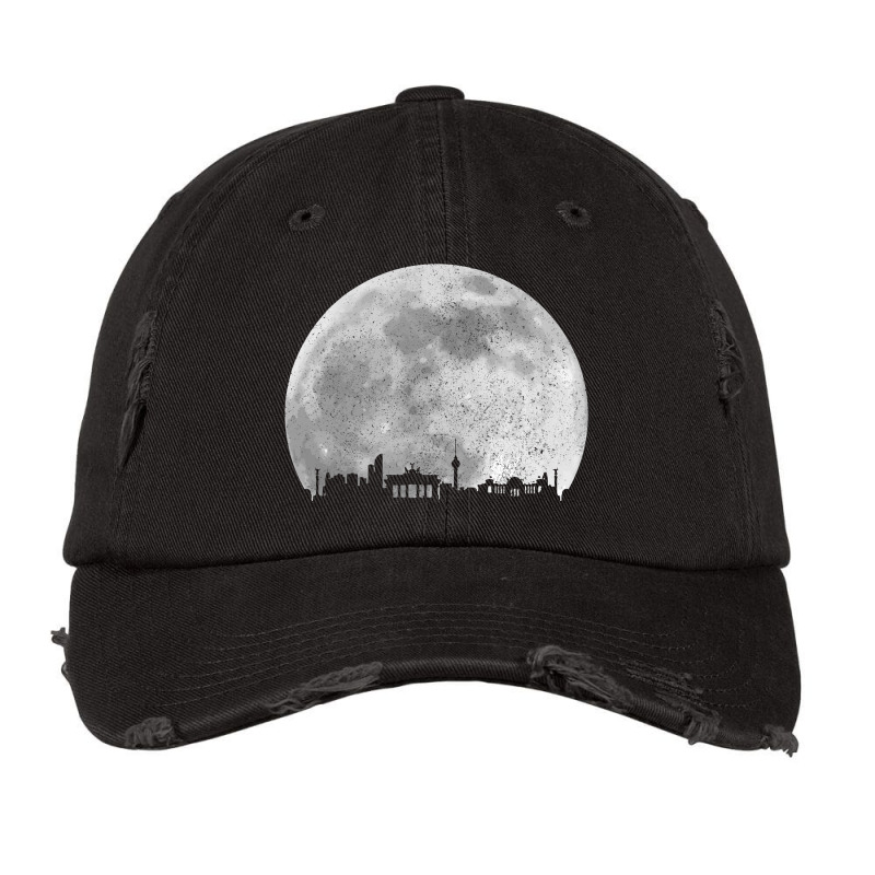 Berlin Skyline Moon Germany German Souvenir Vintag Vintage Cap | Artistshot