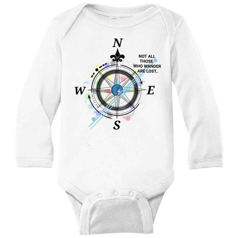 Compass Long Sleeve Baby Bodysuit by Passionate-noob | Artistshot