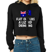 Aussie Flat Out Like Lizard Drinking Lingo Aus Wor Cropped Hoodie | Artistshot