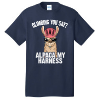 Funny Rock Climbing Llama Cute Harness 34 Basic T-shirt | Artistshot