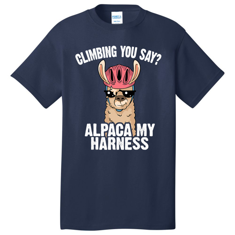 Funny Rock Climbing Llama Cute Harness 34 Basic T-shirt | Artistshot