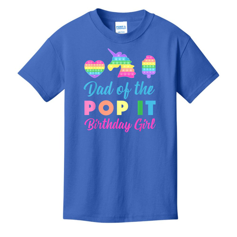 Mens Dad Of The Pop It Birthday Girl Unicorn Heart Ice Cream T Shirt Basic Youth T-shirt by CrespinoEllawyn | Artistshot