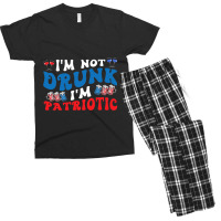 4th Of July Party Usa Im Not Drunk Im Patriotic Vi Men's T-shirt Pajama Set | Artistshot