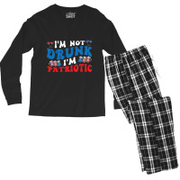 4th Of July Party Usa Im Not Drunk Im Patriotic Vi Men's Long Sleeve Pajama Set | Artistshot