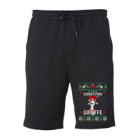 All I Want Christmas Is A Giraffe Reindeer Christm Fleece Short | Artistshot