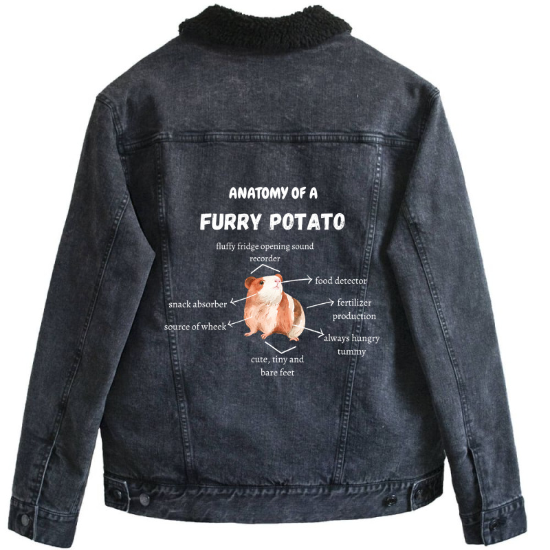 Anatomy Of A Furry Potato Guinea Pig Lover Funny P Unisex Sherpa-lined Denim Jacket | Artistshot