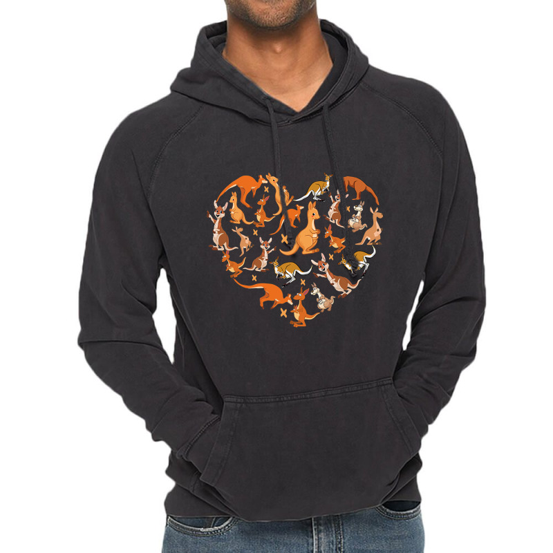 Australian Kangaroo Lover Heart For Men Women Kids Vintage Hoodie | Artistshot