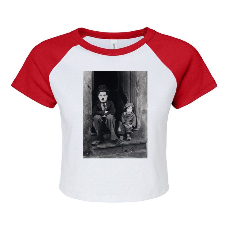 Charlie Chaplin The Kid Raglan Crop Top by cm-arts | Artistshot