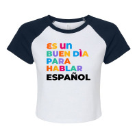 Maestra Cute Rainbow Regalos Para Bilingual Spanish Teacher Raglan Crop Top | Artistshot