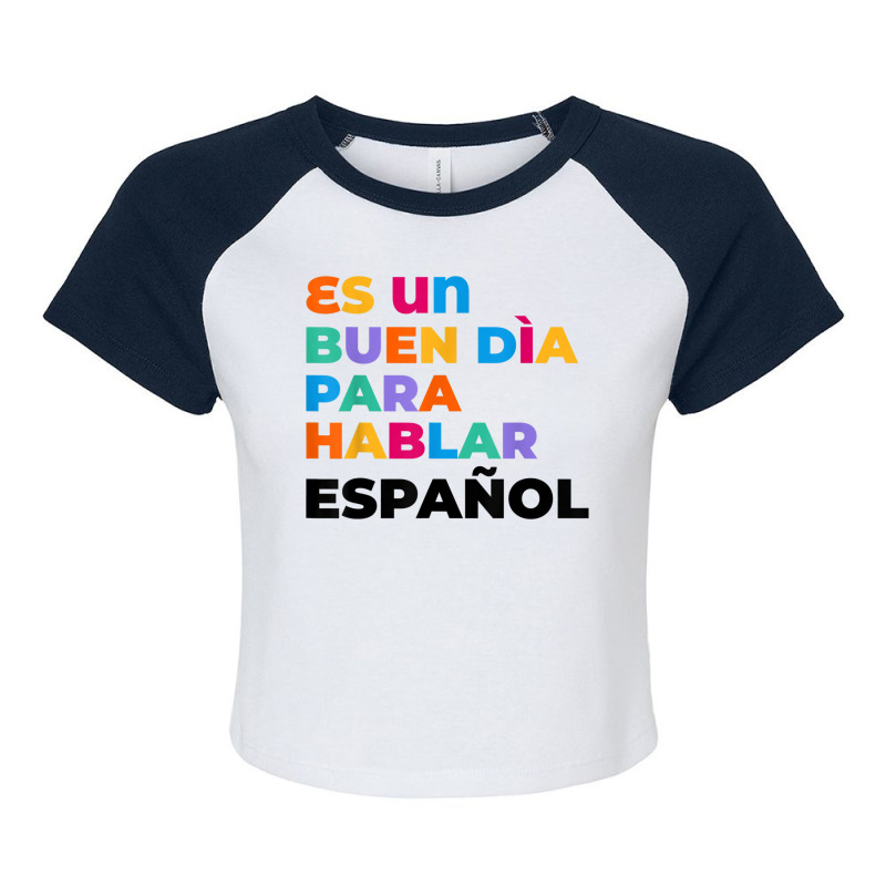 Maestra Cute Rainbow Regalos Para Bilingual Spanish Teacher Raglan Crop Top by JaronKennedy | Artistshot