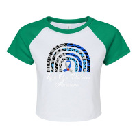 Type 1 Diabetes Awareness Type One Diabetic Rainbow Raglan Crop Top | Artistshot