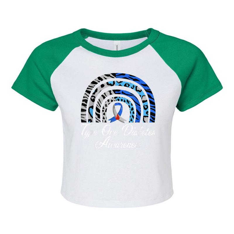 Type 1 Diabetes Awareness Type One Diabetic Rainbow Raglan Crop Top by DarionMurray | Artistshot