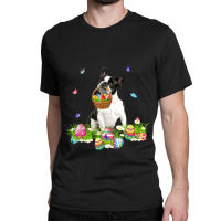 Boston Terrier Bunny Dog With Easter Eggs Basket Butterflies Classic T-shirt | Artistshot