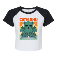 Cathulhu Cat Tentacle Large Old Cat Premium Raglan Crop Top | Artistshot