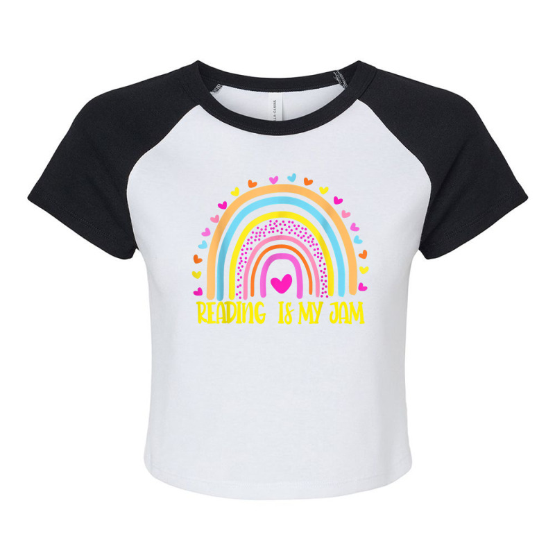 Read Teacher Rainbow Leopard Reading Is My Jam Raglan Crop Top by GretchenJennie | Artistshot