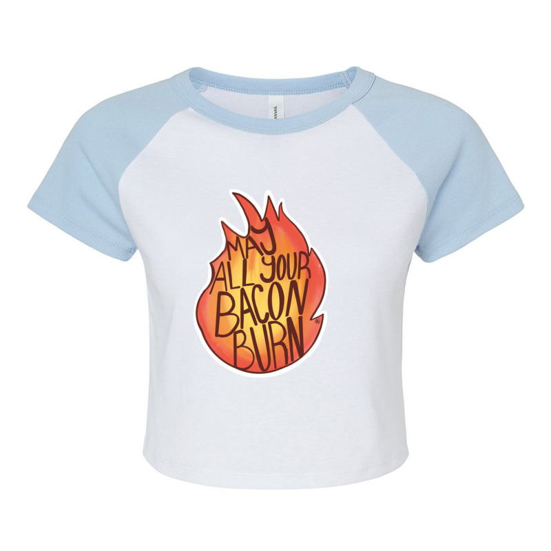 Calcifer Quote Raglan Crop Top by JOHNCOLLIER | Artistshot