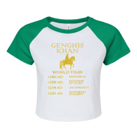 Genghis Khan World Tour Historic Mongol Gift Raglan Crop Top | Artistshot