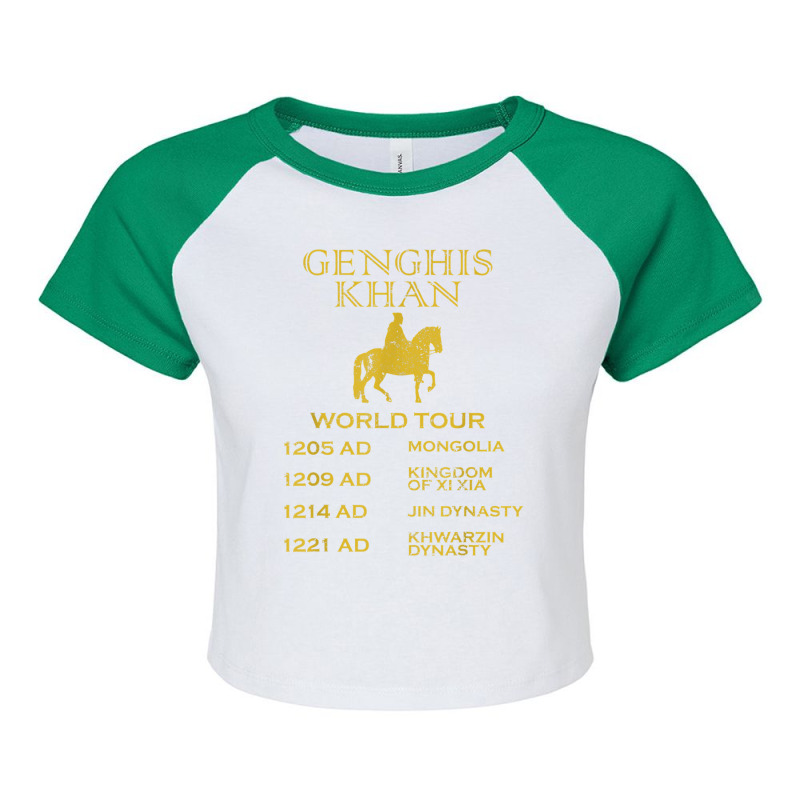 Genghis Khan World Tour Historic Mongol Gift Raglan Crop Top by FionaMciver | Artistshot