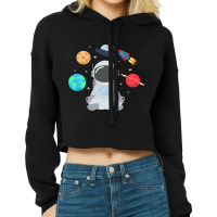 Astronaut Mediation In Space Featuring Moon Mars E Cropped Hoodie | Artistshot