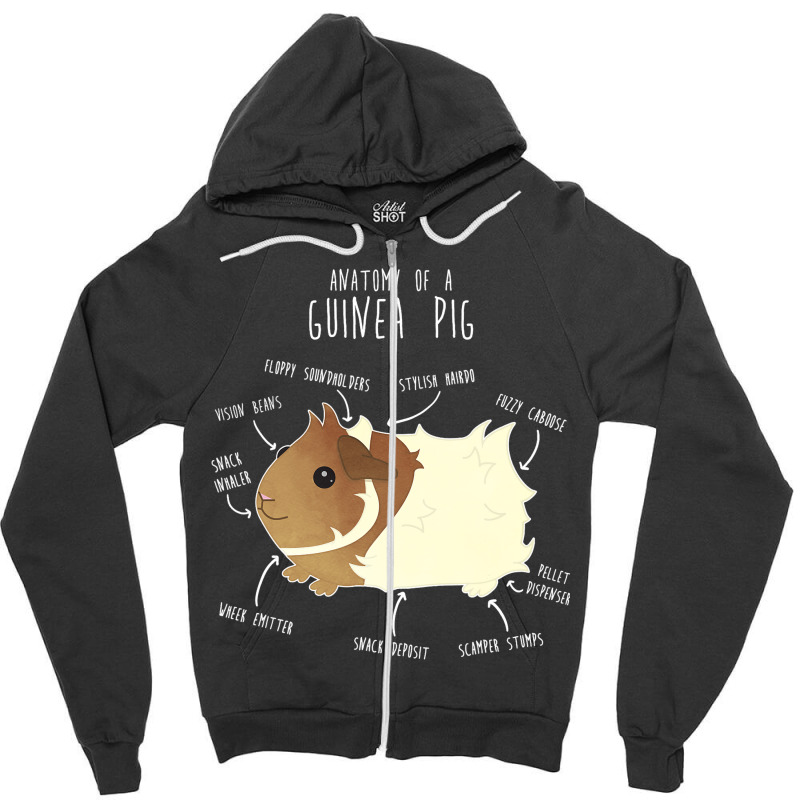 Abyssinian Guinea Pig Anatomy Funny Cute Pocket Pe Zipper Hoodie | Artistshot