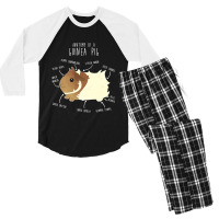 Abyssinian Guinea Pig Anatomy Funny Cute Pocket Pe Men's 3/4 Sleeve Pajama Set | Artistshot