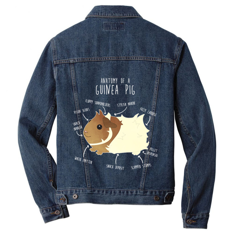 Abyssinian Guinea Pig Anatomy Funny Cute Pocket Pe Men Denim Jacket | Artistshot