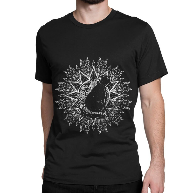 Cat Wicca Occult Pagan Witchcraft Mythical Crescen Classic T-shirt by FriedBarcia | Artistshot