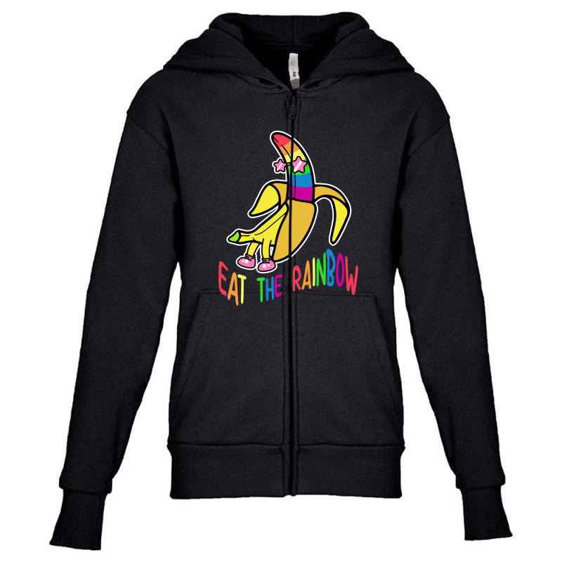 Eat The Rainbow Banana Youth Zipper Hoodie by NQ Artist | Artistshot