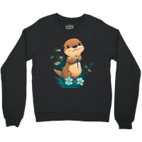 Baby Otter Flowers Otter Crewneck Sweatshirt | Artistshot