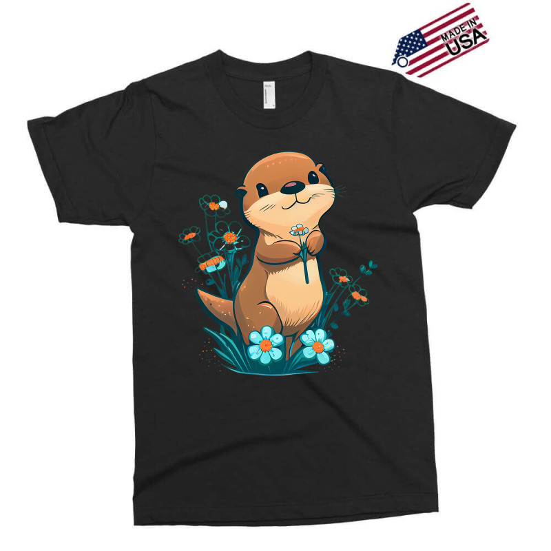 Baby Otter Flowers Otter Exclusive T-shirt | Artistshot