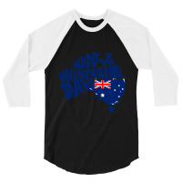 Australia Day Australia Map Proud Aussie Roo Kanga 3/4 Sleeve Shirt | Artistshot