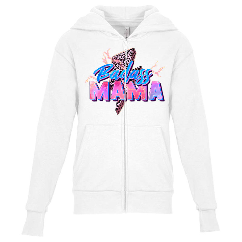 Badass Mama Youth Zipper Hoodie by Zillion Design Studio | Artistshot