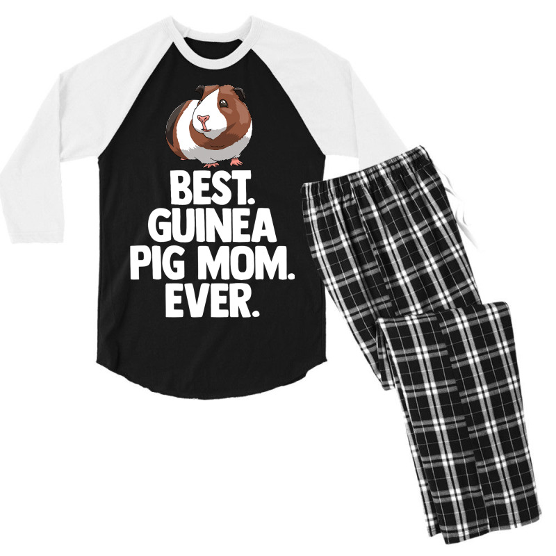 Best Guinea Pig Mom Ever Tee Shirt Women Funny Gui Men's 3/4 Sleeve Pajama Set | Artistshot