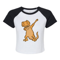 Bearded Dragon Agamid Lizard Dabbing Dance Raglan Crop Top | Artistshot