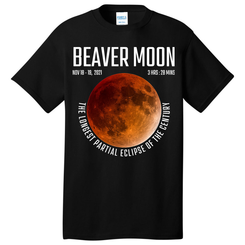 Beaver Moon The Longest Partial Lunar Eclipse Basic T-shirt by NariahPringle | Artistshot