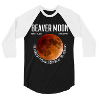 Beaver Moon The Longest Partial Lunar Eclipse 3/4 Sleeve Shirt | Artistshot