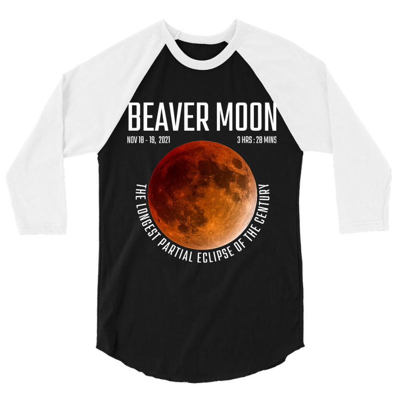 Beaver Moon The Longest Partial Lunar Eclipse 3/4 Sleeve Shirt by NariahPringle | Artistshot