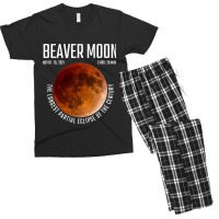 Beaver Moon The Longest Partial Lunar Eclipse Men's T-shirt Pajama Set | Artistshot