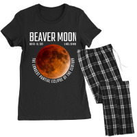 Beaver Moon The Longest Partial Lunar Eclipse Women's Pajamas Set | Artistshot