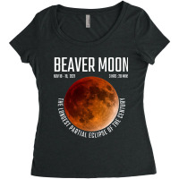 Beaver Moon The Longest Partial Lunar Eclipse Women's Triblend Scoop T-shirt | Artistshot