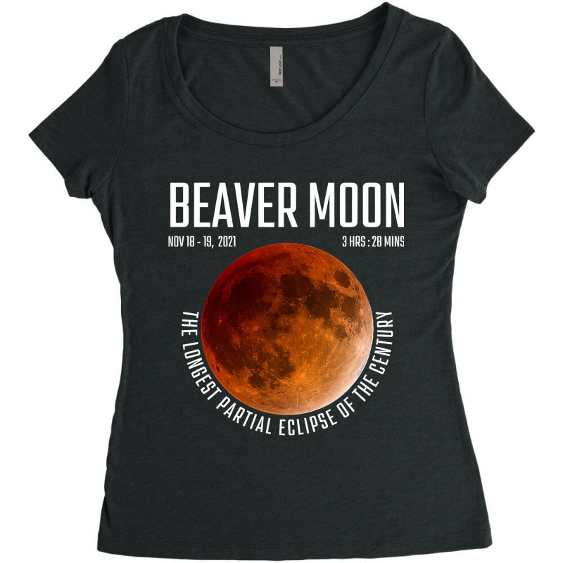 Beaver Moon The Longest Partial Lunar Eclipse Women's Triblend Scoop T-shirt by NariahPringle | Artistshot