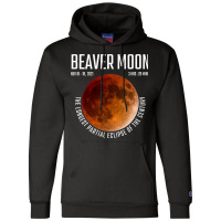 Beaver Moon The Longest Partial Lunar Eclipse Champion Hoodie | Artistshot