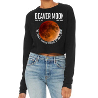 Beaver Moon The Longest Partial Lunar Eclipse Cropped Sweater | Artistshot