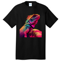 Bearded Dragon Pogona Lizard Vaporwave Basic T-shirt | Artistshot