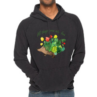 All Things Grow With Love Hedgehog Garden Cactus B Vintage Hoodie | Artistshot