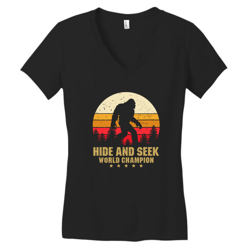 Hide And Seek World Champion Women's V-Neck T-Shirt by titovila | Artistshot